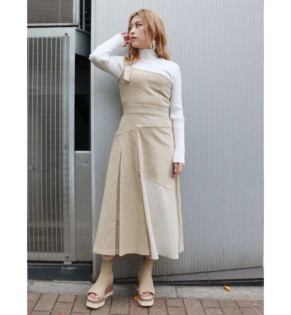 MURUA「ワンショルジャンスカ」|ジャンパースカート|