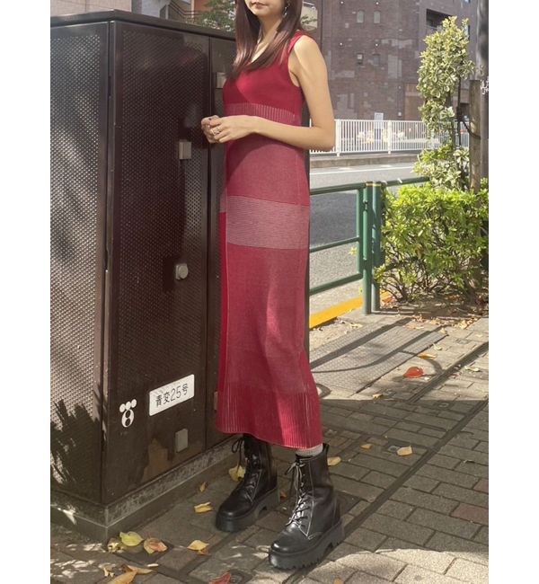 MURUA「ナローニットワンピース」|ワンピース|レッド