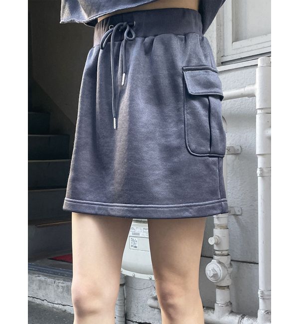 MURUA「シャイニーカットミニスカート」|スカート|ダークグレー