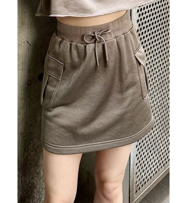 MURUA「シャイニーカットミニスカート」|スカート|モカ