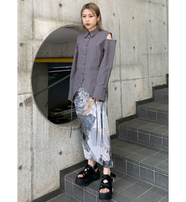 MURUA「アシメドローストリングナロースカート」|スカート|