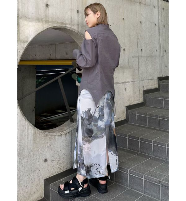 MURUA「アシメドローストリングナロースカート」|スカート|