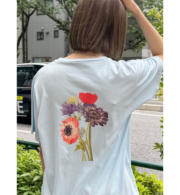 MURUA「Beautiful flower Tシャツ【WEB限定】」|Tシャツ・カットソー|ブルー