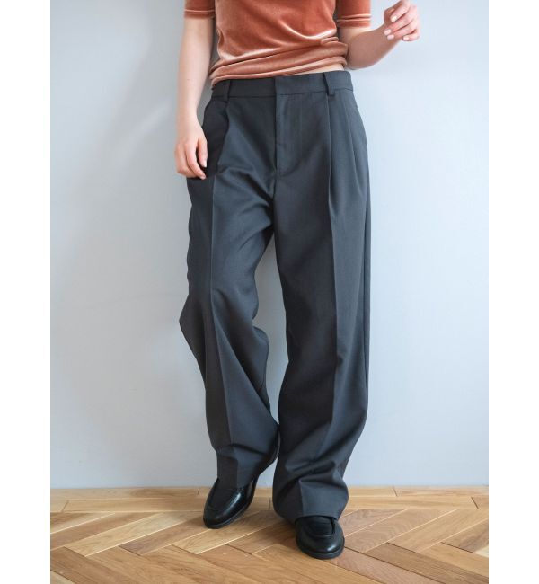 Ungrid「ローウエストボリュームタックパンツ」|その他|チャコールグレー