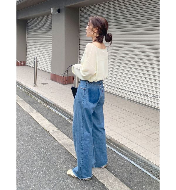 Ungrid「ウエストタックデザインリメイクデニム」|デニム|