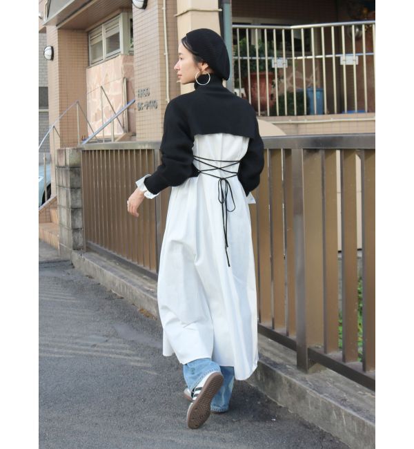 Ungrid「バックリボンニットセットワンピース」|ワンピース|ブラック