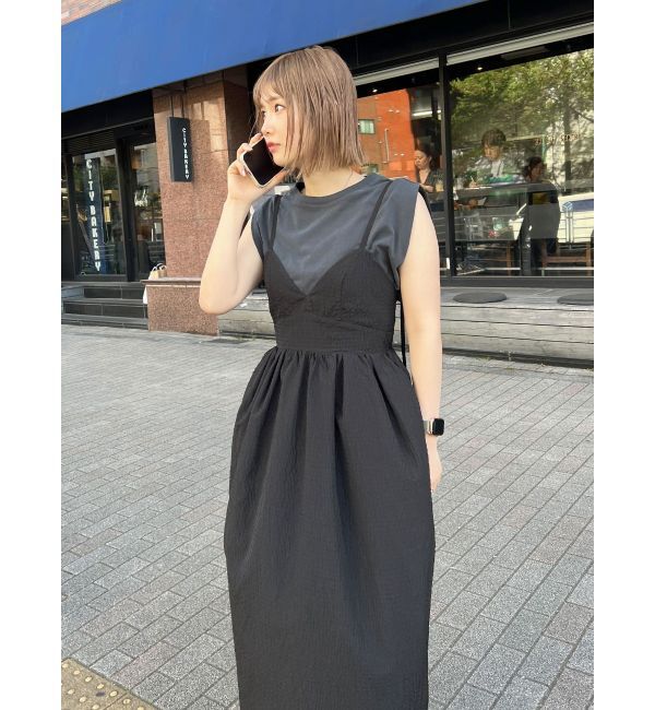 Ungrid「タックボリュームキャミワンピース」|ワンピース|