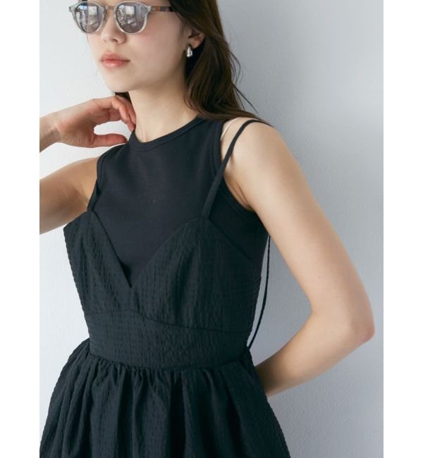 Ungrid「タックボリュームキャミワンピース」|ワンピース|