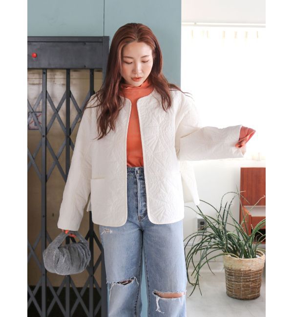 Ungrid「エンブロイダリーデザインブルゾン」|ブルゾン・スタジャン|アイボリー