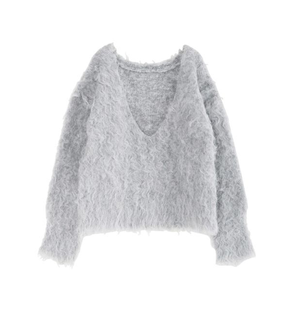 Ungrid「Vネック起毛ルーズニット」|ニット・セーター|