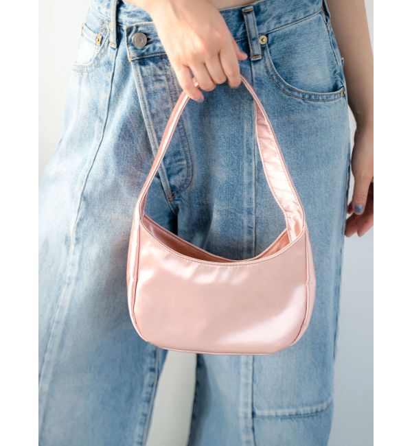 Ungrid「サテンデザインハンドバッグ」|ハンドバッグ|ピンク