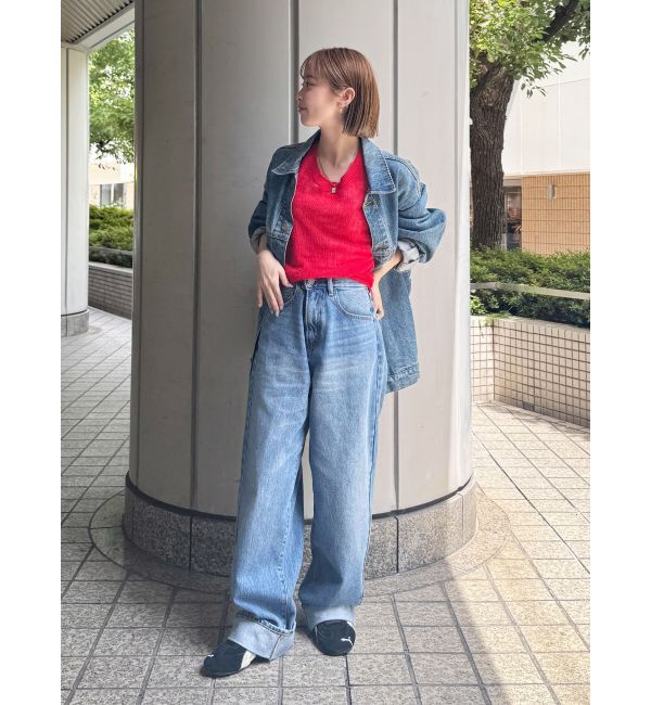 Ungrid「【WEB限定】ロールアップカーブデニム」|デニム|