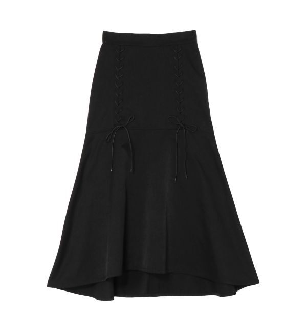 LAGUNAMOON「レースアップヘムボリュームスカート」|スカート|ブラック