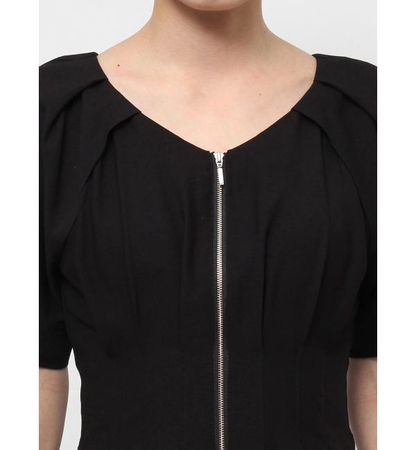 LAGUNAMOON「フロントZIPウエストタックワンピース」|ワンピース|