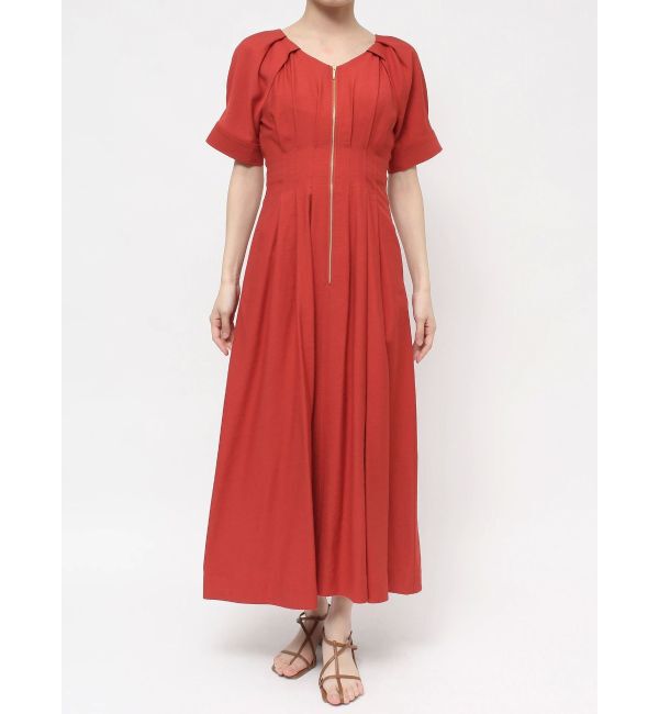 LAGUNAMOON「フロントZIPウエストタックワンピース」|ワンピース|