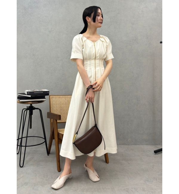 LAGUNAMOON「フロントZIPウエストタックワンピース」|ワンピース|