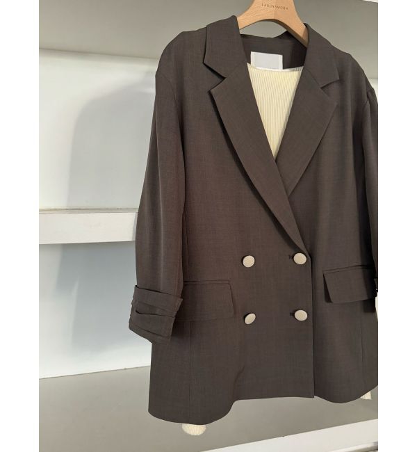 LAGUNAMOON「バイカラーボタンジャケット」|テーラードジャケット|