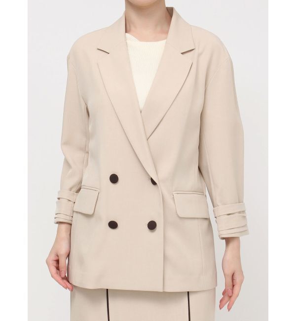 LAGUNAMOON「バイカラーボタンジャケット」|テーラードジャケット|