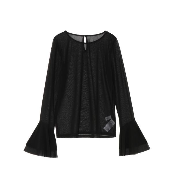 LAGUNAMOON「フレアスリーブチュールトップス」|Tシャツ・カットソー|