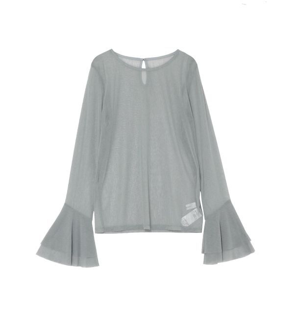 LAGUNAMOON「フレアスリーブチュールトップス」|Tシャツ・カットソー|アイスブルー