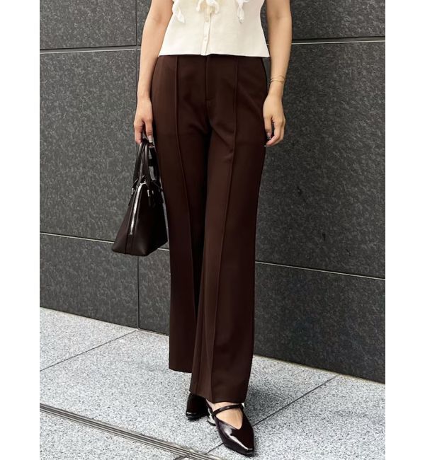 LAGUNAMOON「ストレッチジャージーセミフレアパンツ」|その他|ダークブラウン