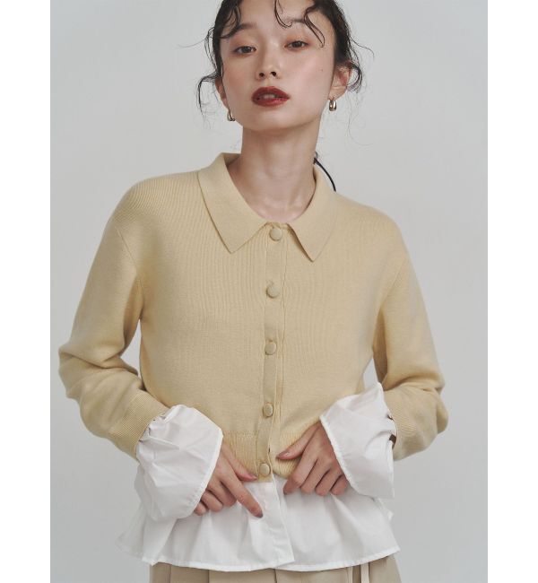 LAGUNAMOON「ペプラムドッキングニットカーディガン」|カーディガン|
