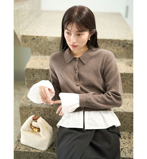 LAGUNAMOON「ペプラムドッキングニットカーディガン」|カーディガン|