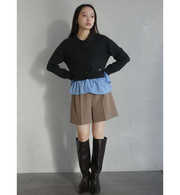 LAGUNAMOON「ペプラムドッキングニットカーディガン」|カーディガン|