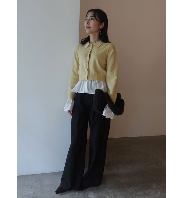 LAGUNAMOON「ペプラムドッキングニットカーディガン」|カーディガン|