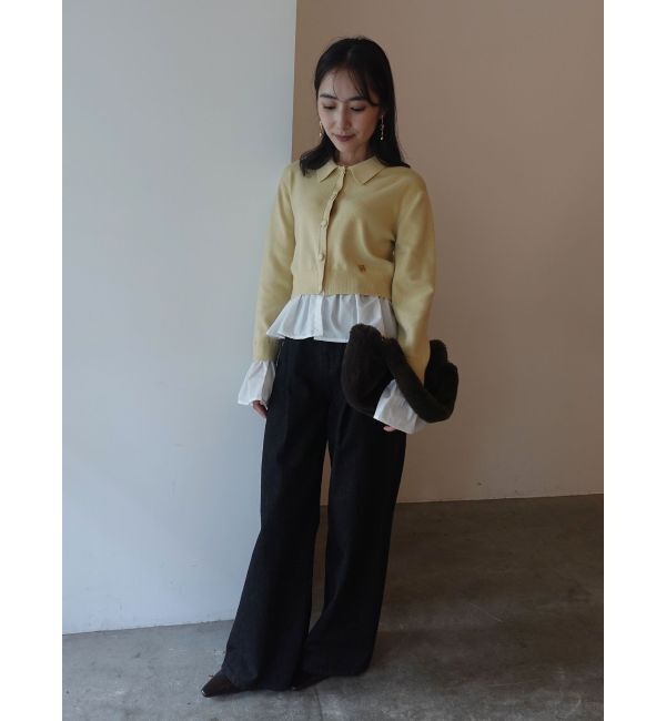 LAGUNAMOON「ペプラムドッキングニットカーディガン」|カーディガン|