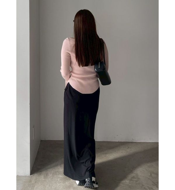 LAGUNAMOON「アシンメトリードレープフレアスリーブニット」|ニット・セーター|