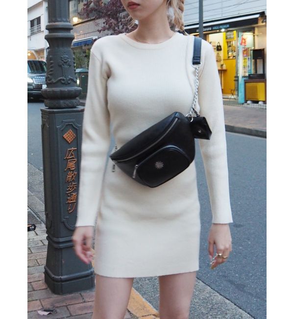 EVRIS「サイドオープンニットミニワンピース」|ワンピース|