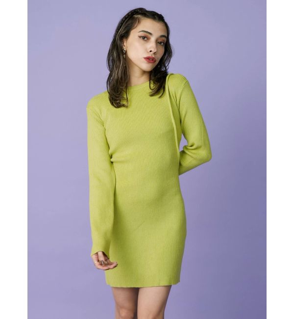 EVRIS「サイドオープンニットミニワンピース」|ワンピース|