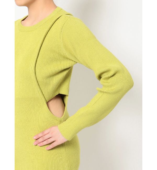 EVRIS「サイドオープンニットミニワンピース」|ワンピース|