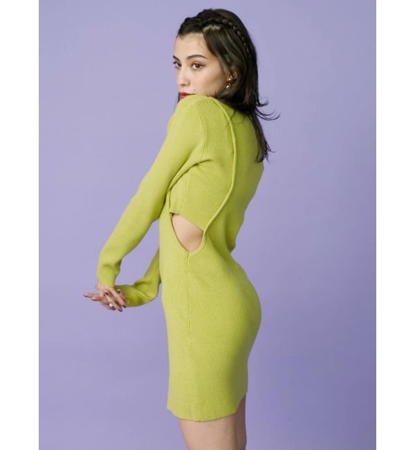 EVRIS「サイドオープンニットミニワンピース」|ワンピース|