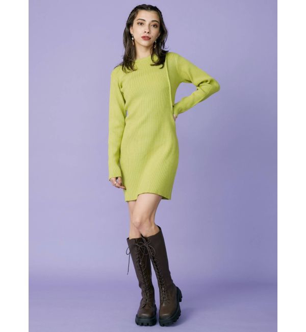 EVRIS「サイドオープンニットミニワンピース」|ワンピース|