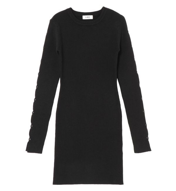 EVRIS「アームカッティングニットミニワンピース」|ワンピース|