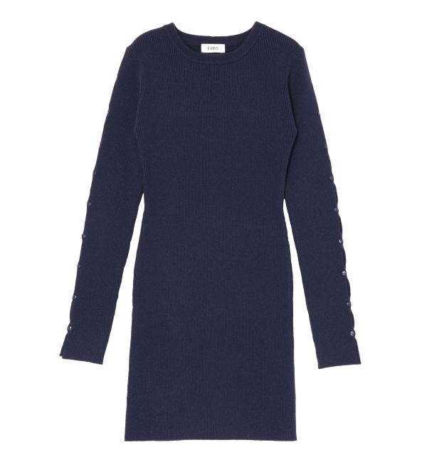 EVRIS「アームカッティングニットミニワンピース」|ワンピース|