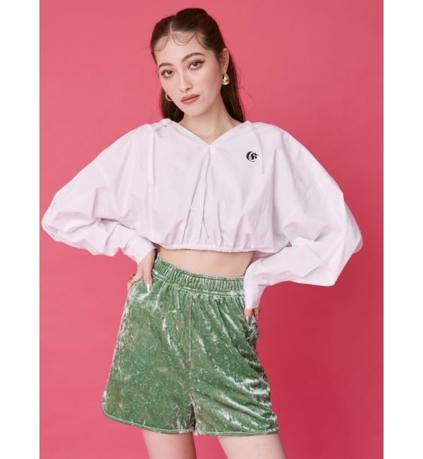 EVRIS「ワンポイントフードデザインクロップドシャツ」|シャツ・ブラウス|