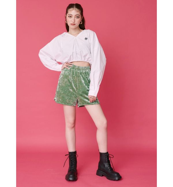 EVRIS「ワンポイントフードデザインクロップドシャツ」|シャツ・ブラウス|