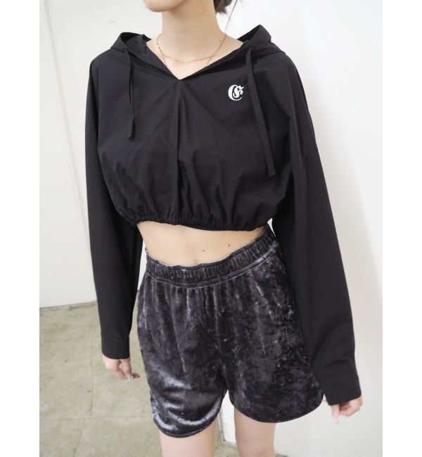 EVRIS「ワンポイントフードデザインクロップドシャツ」|シャツ・ブラウス|