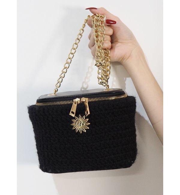 EVRIS「バニティーデザインニットBAG」|ショルダー・メッセンジャー|ブラック