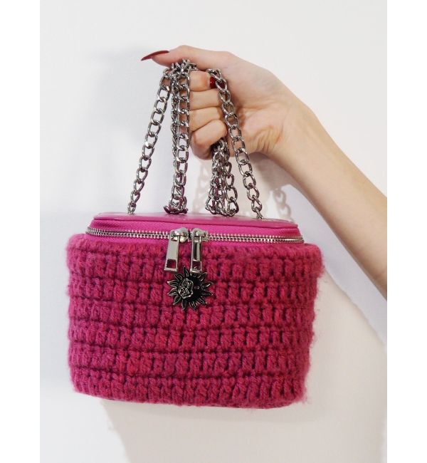 EVRIS「バニティーデザインニットBAG」|ショルダー・メッセンジャー|ピンク