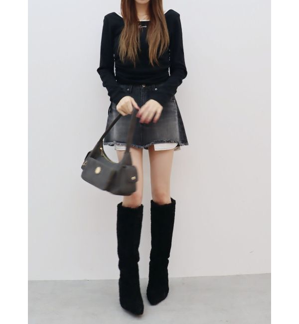 EVRIS「サイドドロストワンポイントショートトップス」|Tシャツ・カットソー|