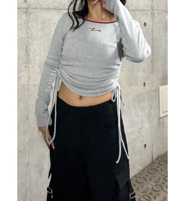 EVRIS「サイドドロストワンポイントショートトップス」|Tシャツ・カットソー|