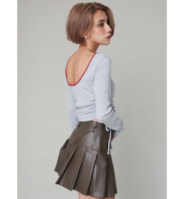 EVRIS「サイドドロストワンポイントショートトップス」|Tシャツ・カットソー|