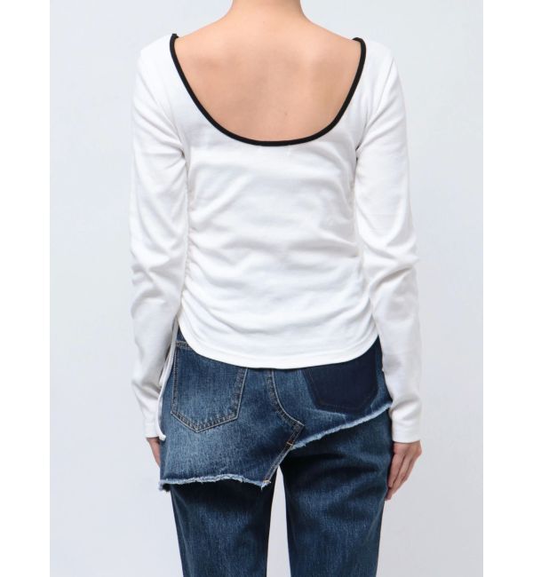 EVRIS「サイドドロストワンポイントショートトップス」|Tシャツ・カットソー|