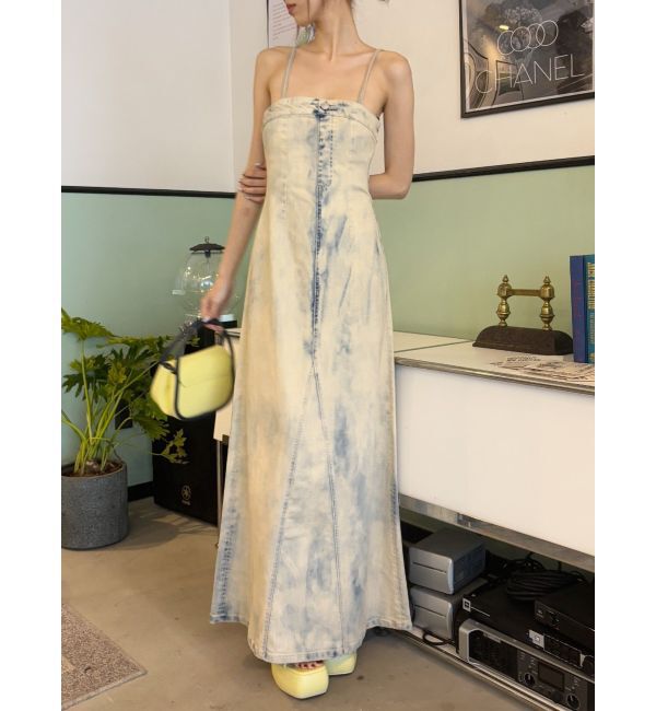 EVRIS「デニムベアロングワンピース」|ワンピース|