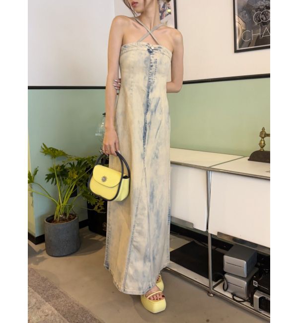 EVRIS「デニムベアロングワンピース」|ワンピース|