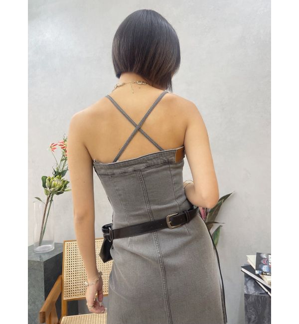 EVRIS「デニムベアロングワンピース」|ワンピース|